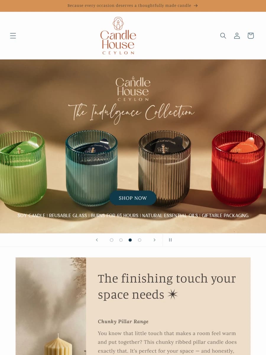 Candle House Ceylon website